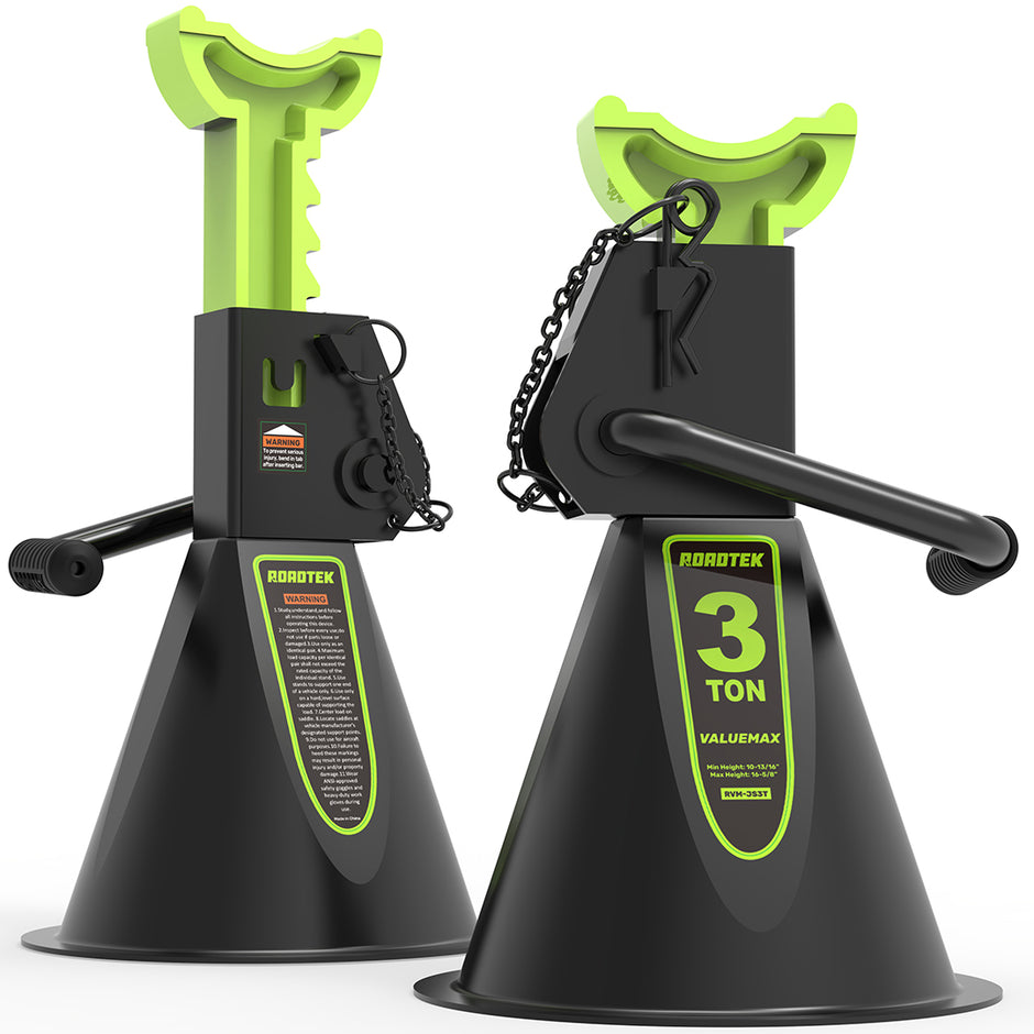 Jack Stands, 3 Ton (6,000 lbs) Heavy Duty Car Jack Stands with Seamless Round Steel Base, 10.8"-16.6" Adjustable with Double Locking, for Lifting SUV, Truck, and Car, 1 Pair