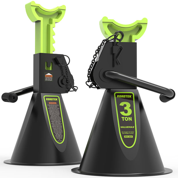 Jack Stands, 3 Ton (6,000 lbs) Heavy Duty Car Jack Stands with Seamless Round Steel Base, 10.8"-16.6" Adjustable with Double Locking, for Lifting SUV, Truck, and Car, 1 Pair