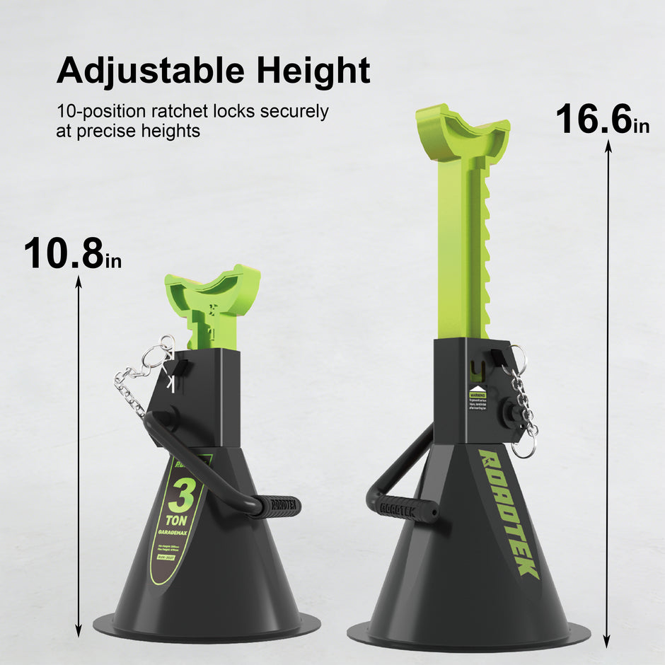 Jack Stands, 3 Ton (6,000 lbs) Heavy Duty Car Jack Stands with Seamless Round Steel Base, 10.8