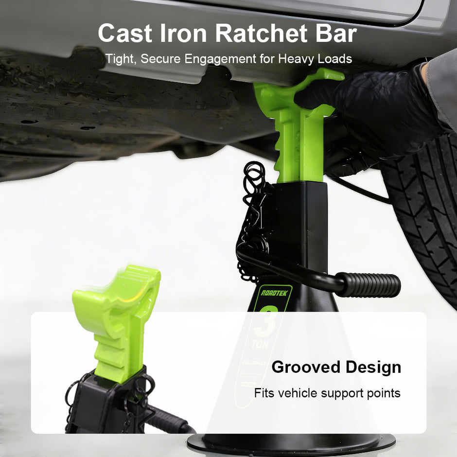 Jack Stands, 3 Ton (6,000 lbs) Heavy Duty Car Jack Stands with Seamless Round Steel Base, 10.8