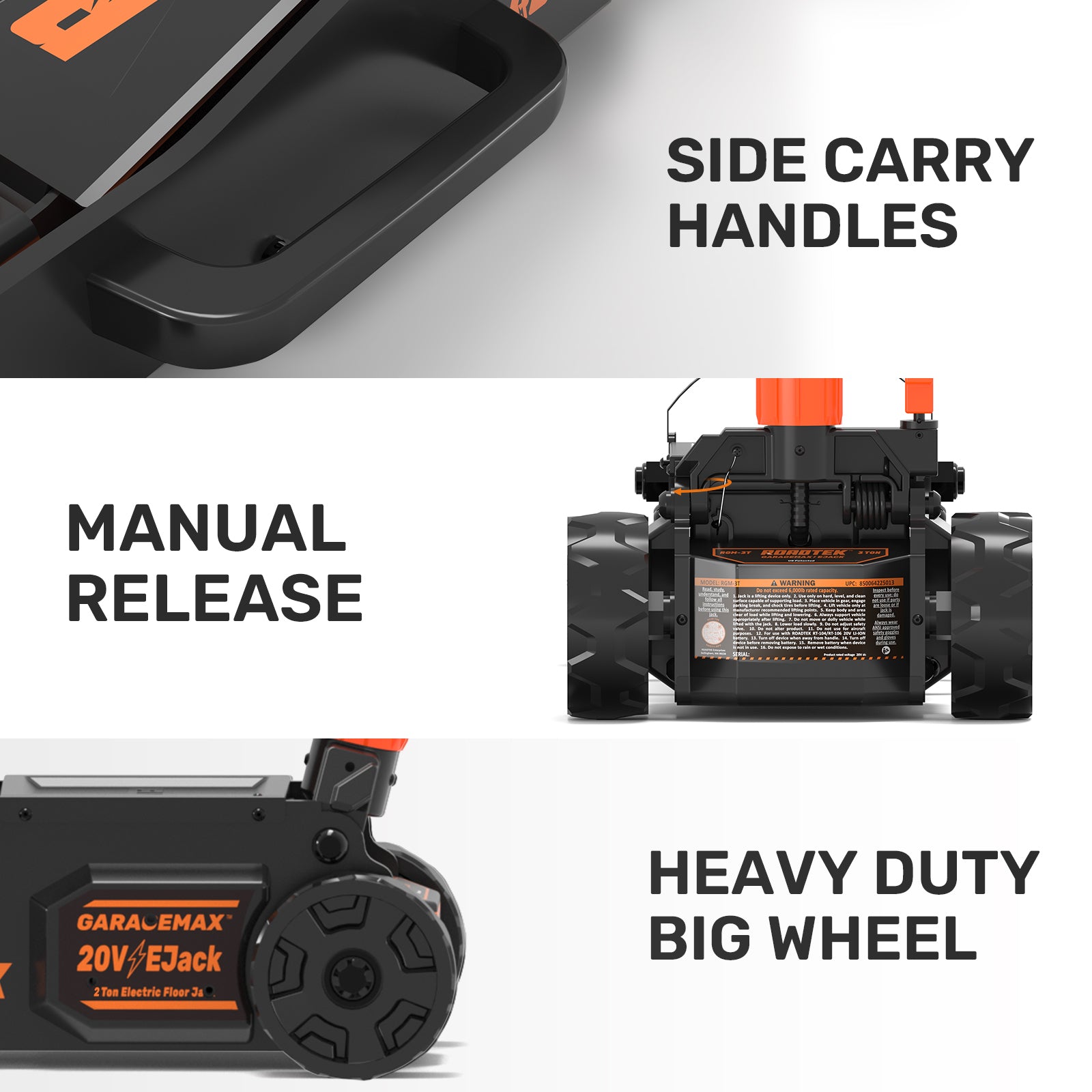 RGM-3T, 3 Ton Electric Floor Jack, Low Profile Aluminum & Steel