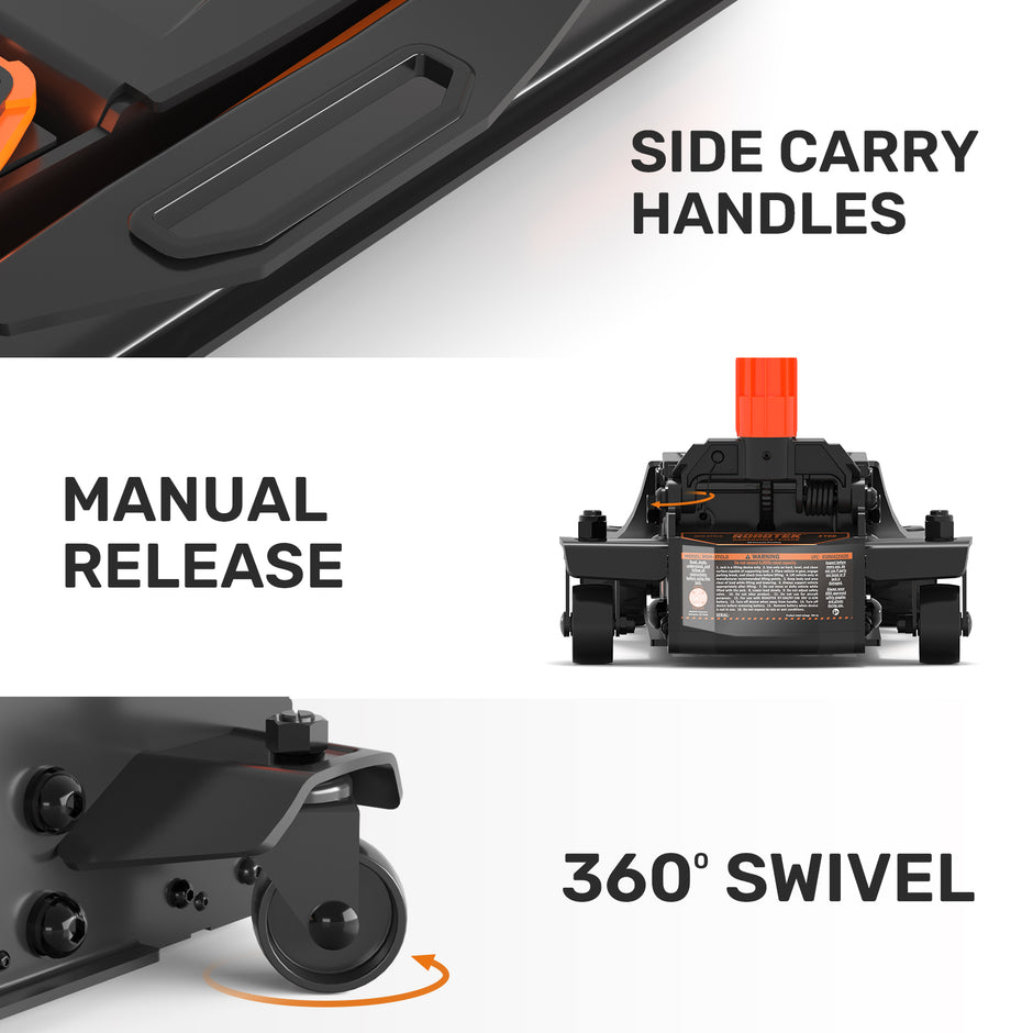 RGM-3TCLG, 3 Ton Heavy Duty Steel Long Reach Caster Wheel EJack