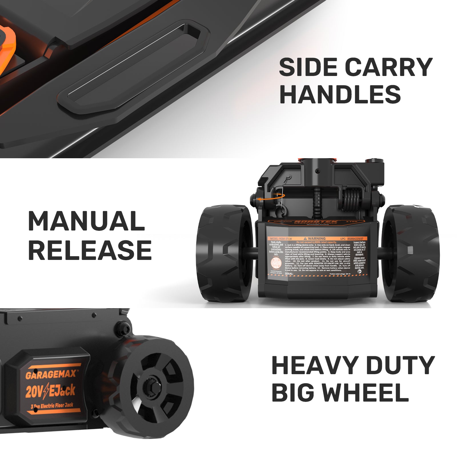 RGM-3TLW, 3 Ton Heavy Duty Low Profile Ejack