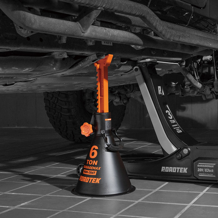 RGM-JS6T GarageMax, ack Stands, 6 Ton (12,000 lbs) Heavy Duty Car Jack Stands with Integrated Steel Base and Double Locking
